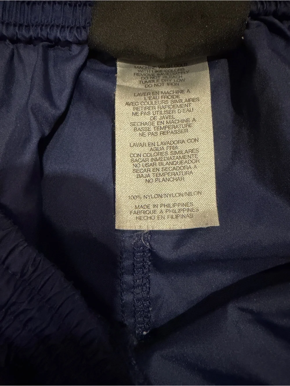 Vintage 90s Adidas Team Nylon Windbreaker Track Pants Navy Blue Baggy Y2K Size L